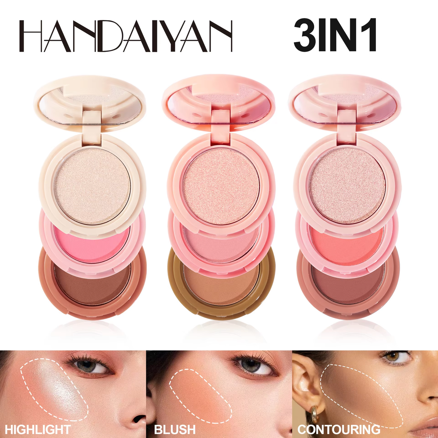 Glow Up 3 in 1 Highlight Blush Contour 6g