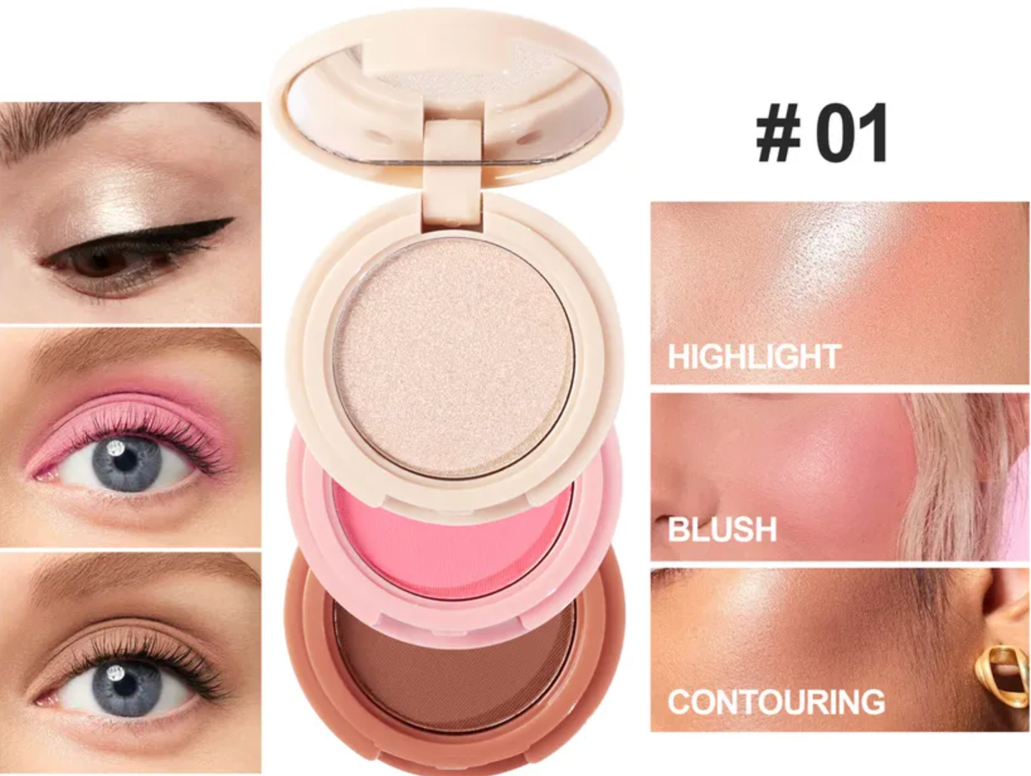 Glow Up 3 in 1 Highlight Blush Contour 6g