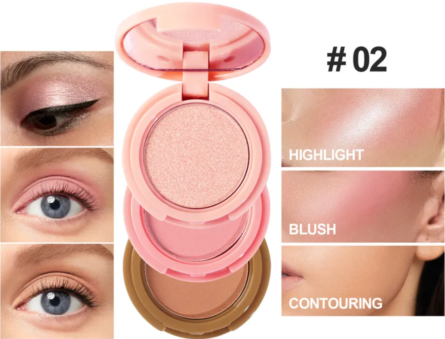 Glow Up 3 in 1 Highlight Blush Contour 6g