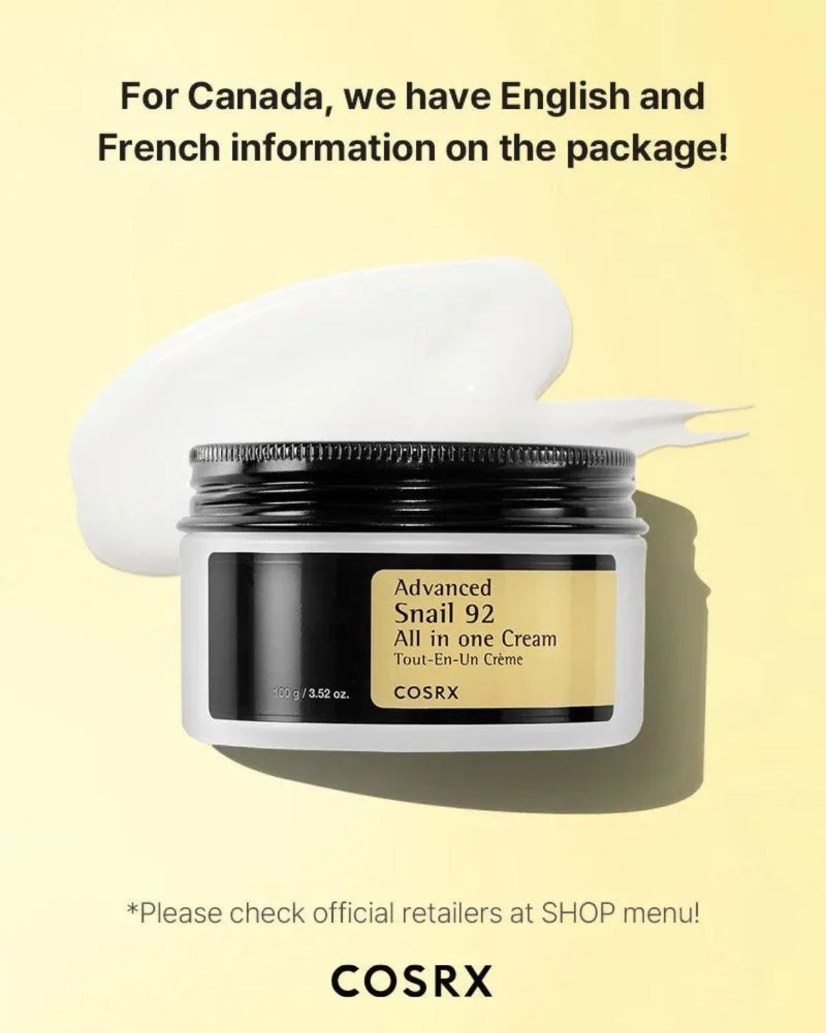 COSRX - COSRX Advanced Snail 92 All In One Cream 100g - The Beauty Shop - 8809416470016