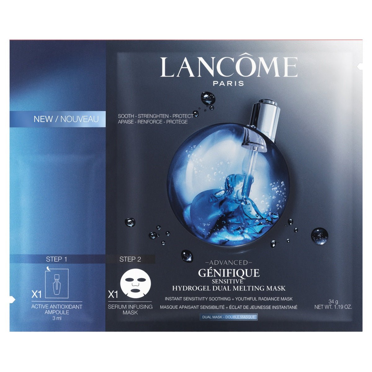 Lancome - Advanced Genifique Sensitive Hydrogel Dual Melting Sheet Mask 3ml x 7 - 1 pcs - The Beauty Shop - 4935421701723