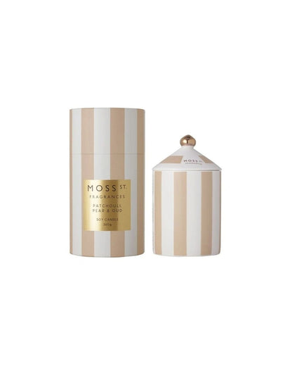 Moss St Fragrances - Moss St Soy Candle 360g Mothers Day 2024 - Patchouli Pear & Oud - The Beauty Shop - 9353736003007