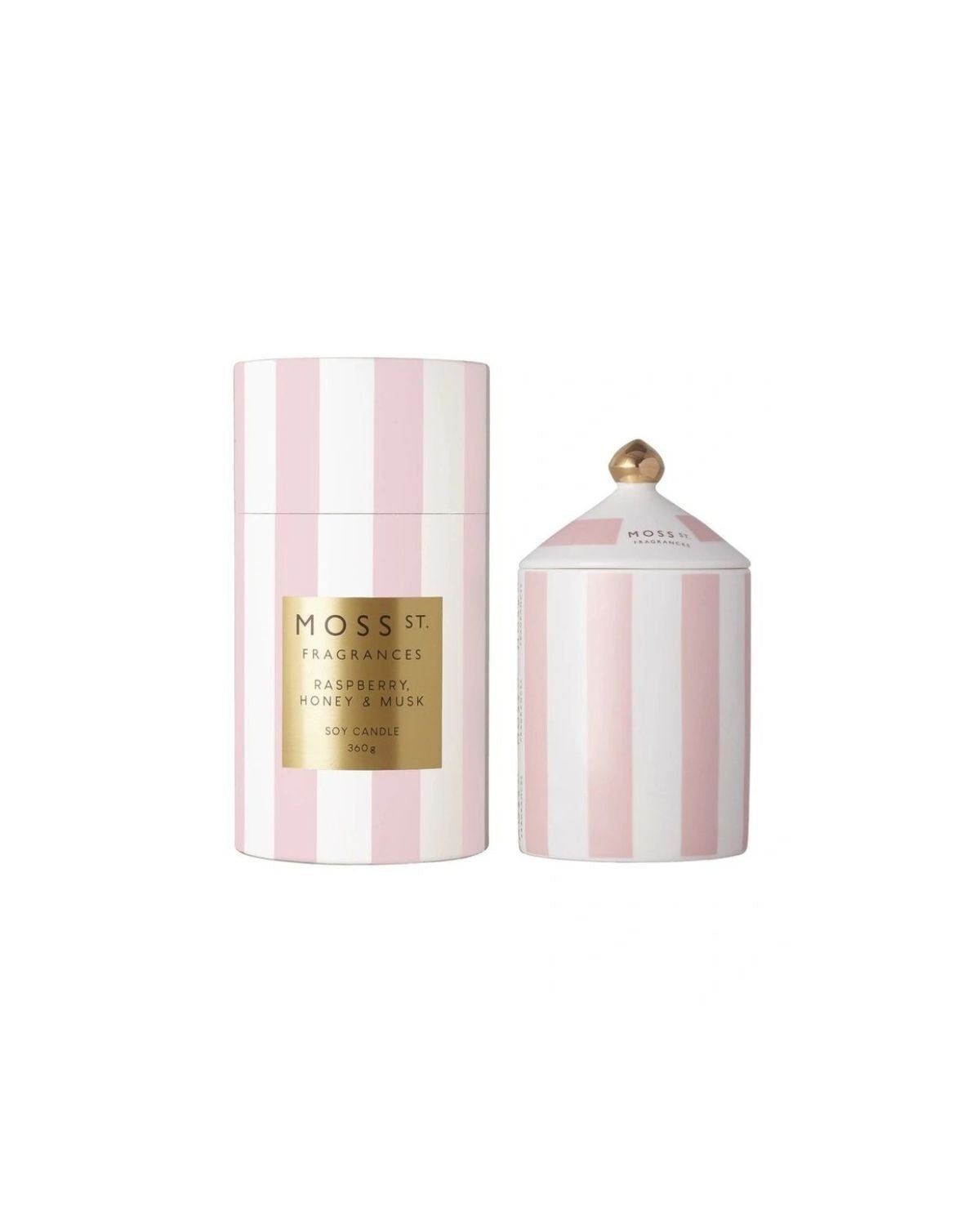 Moss St Fragrances - Moss St Soy Candle 360g Mothers Day 2024 - Raspberry Honey & Musk - The Beauty Shop - 9353736002987