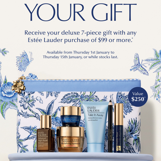 Deluxe 7-Piece Gift Valued at $250 With any Estee Lauder Purchase of $99 or more